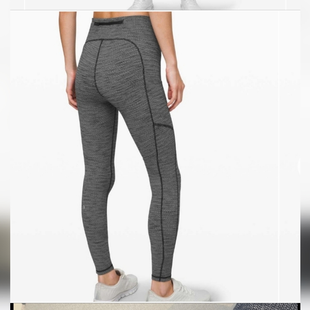 34. Lululemon Fast and Free Speed Up Tight Herringbone Grey 28" $138